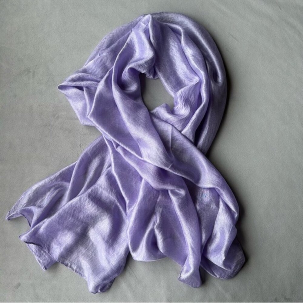 100% Silk Scarf ~ Light Purple ~ Brand New